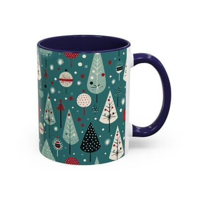 Holiday Tree Coffee Mug 11oz 15oz | Christmas Gift | Cozy Winter Decor Cup - Thumbnail 2
