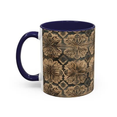 Dark Floral Coffee Mug 11oz 15oz | Gothic Boho Gift | Moody Rustic Kitchen Cup - Thumbnail 3