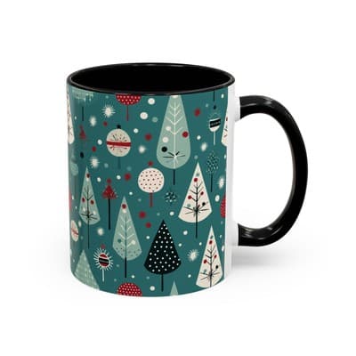 Holiday Tree Coffee Mug 11oz 15oz | Christmas Gift | Cozy Winter Decor Cup - Thumbnail 2