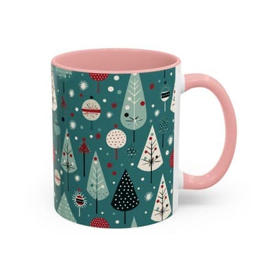 Holiday Tree Coffee Mug 11oz 15oz | Christmas Gift | Cozy Winter Decor Cup - Thumbnail 2