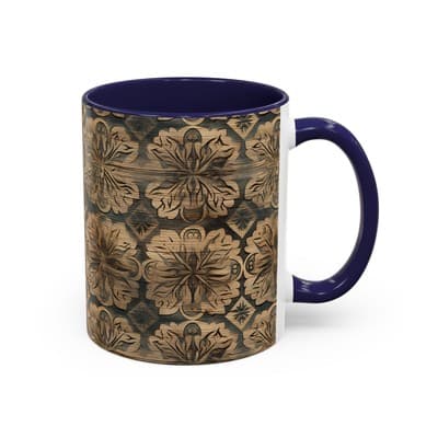 Dark Floral Coffee Mug 11oz 15oz | Gothic Boho Gift | Moody Rustic Kitchen Cup - Thumbnail 2