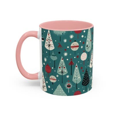 Holiday Tree Coffee Mug 11oz 15oz | Christmas Gift | Cozy Winter Decor Cup - Thumbnail 3