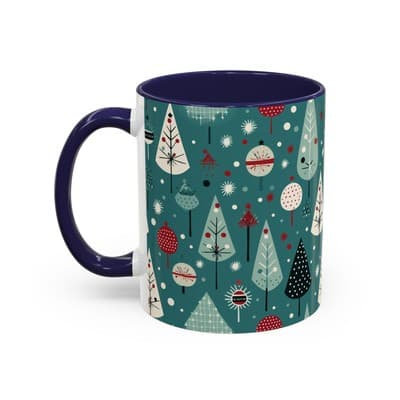 Holiday Tree Coffee Mug 11oz 15oz | Christmas Gift | Cozy Winter Decor Cup - Thumbnail 3