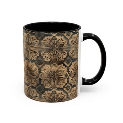 Dark Floral Coffee Mug 11oz 15oz | Gothic Boho Gift | Moody Rustic Kitchen Cup - Thumbnail 2