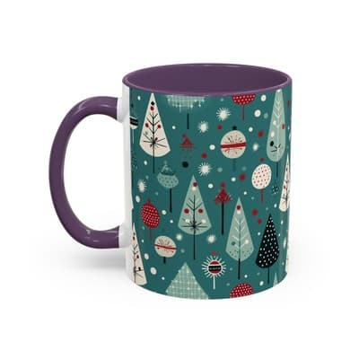 Holiday Tree Coffee Mug 11oz 15oz | Christmas Gift | Cozy Winter Decor Cup - Thumbnail 3