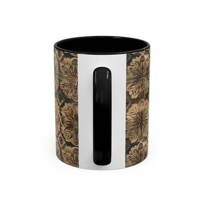 Dark Floral Coffee Mug 11oz 15oz | Gothic Boho Gift | Moody Rustic Kitchen Cup - Thumbnail 4