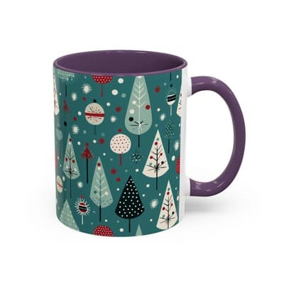 Holiday Tree Coffee Mug 11oz 15oz | Christmas Gift | Cozy Winter Decor Cup - Thumbnail 2