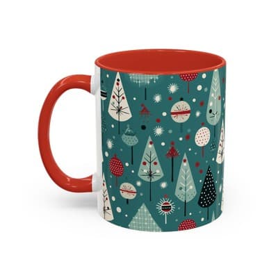Holiday Tree Coffee Mug 11oz 15oz | Christmas Gift | Cozy Winter Decor Cup - Thumbnail 3