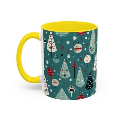 Holiday Tree Coffee Mug 11oz 15oz | Christmas Gift | Cozy Winter Decor Cup - Thumbnail 3