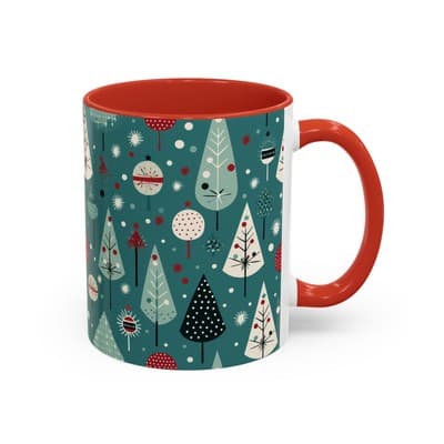 Holiday Tree Coffee Mug 11oz 15oz | Christmas Gift | Cozy Winter Decor Cup - Thumbnail 2