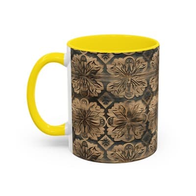 Dark Floral Coffee Mug 11oz 15oz | Gothic Boho Gift | Moody Rustic Kitchen Cup - Thumbnail 3