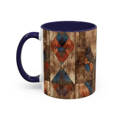 Rustic Tribal Coffee Mug 11oz 15oz | Boho Farmhouse Gift | Earthy Kitchen Decor - Thumbnail 3