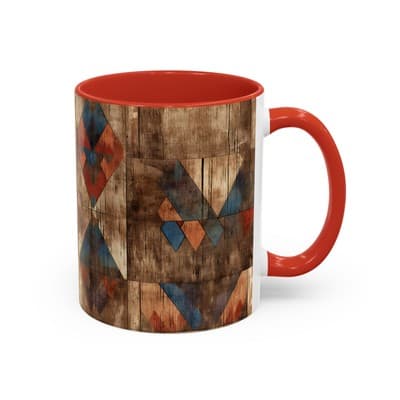 Rustic Tribal Coffee Mug 11oz 15oz | Boho Farmhouse Gift | Earthy Kitchen Decor - Thumbnail 2