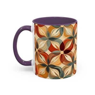 Boho Floral Coffee Mug 11oz 15oz | Cozy Fall Decor | Gift for Coffee Lovers - Thumbnail 3