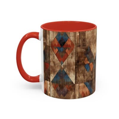 Rustic Tribal Coffee Mug 11oz 15oz | Boho Farmhouse Gift | Earthy Kitchen Decor - Thumbnail 3