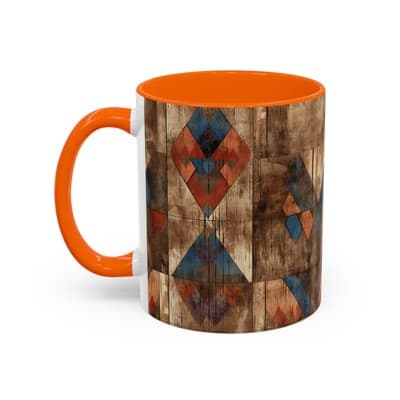 Rustic Tribal Coffee Mug 11oz 15oz | Boho Farmhouse Gift | Earthy Kitchen Decor - Thumbnail 3