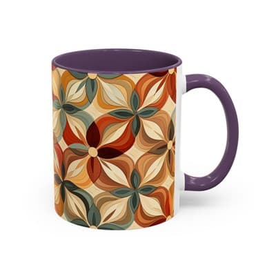 Boho Floral Coffee Mug 11oz 15oz | Cozy Fall Decor | Gift for Coffee Lovers - Thumbnail 2