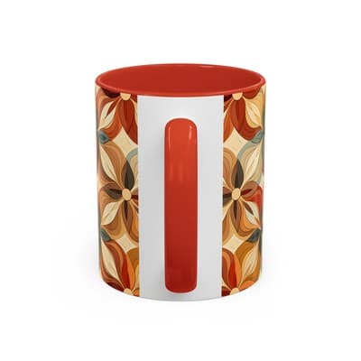 Boho Floral Coffee Mug 11oz 15oz | Cozy Fall Decor | Gift for Coffee Lovers - Thumbnail 4