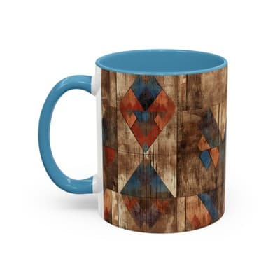 Rustic Tribal Coffee Mug 11oz 15oz | Boho Farmhouse Gift | Earthy Kitchen Decor - Thumbnail 3