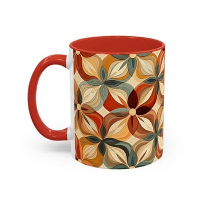 Boho Floral Coffee Mug 11oz 15oz | Cozy Fall Decor | Gift for Coffee Lovers - Thumbnail 3