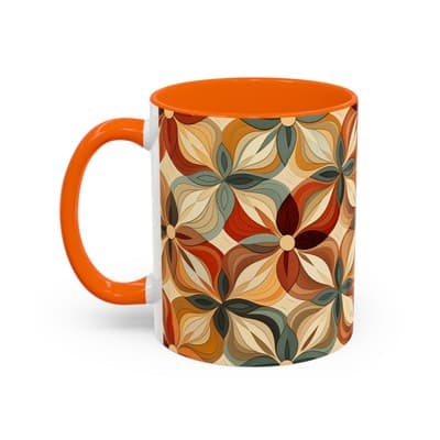 Boho Floral Coffee Mug 11oz 15oz | Cozy Fall Decor | Gift for Coffee Lovers - Thumbnail 3