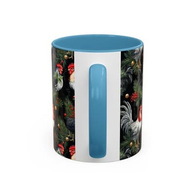 Holiday Rooster Coffee Mug 11oz 15oz | Farmhouse Country Christmas Gift Cup - Thumbnail 4