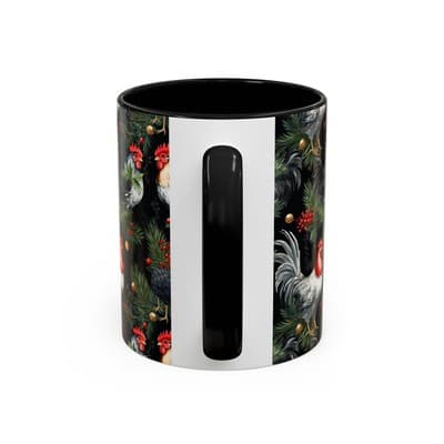 Holiday Rooster Coffee Mug 11oz 15oz | Farmhouse Country Christmas Gift Cup - Thumbnail 4