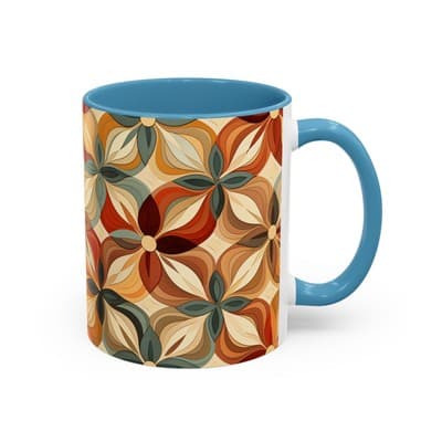 Boho Floral Coffee Mug 11oz 15oz | Cozy Fall Decor | Gift for Coffee Lovers - Thumbnail 2