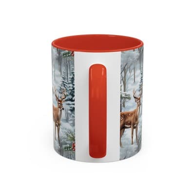 Winter Deer Coffee Mug 11oz 15oz | Rustic Holiday Cup | Cozy Cabin Gift Idea - Thumbnail 4