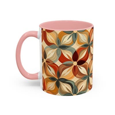 Boho Floral Coffee Mug 11oz 15oz | Cozy Fall Decor | Gift for Coffee Lovers - Thumbnail 3