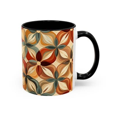 Boho Floral Coffee Mug 11oz 15oz | Cozy Fall Decor | Gift for Coffee Lovers - Thumbnail 2