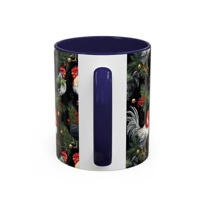 Holiday Rooster Coffee Mug 11oz 15oz | Farmhouse Country Christmas Gift Cup - Thumbnail 4