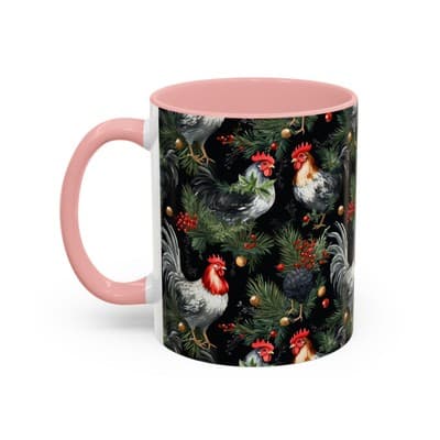 Holiday Rooster Coffee Mug 11oz 15oz | Farmhouse Country Christmas Gift Cup - Thumbnail 3