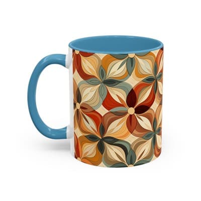 Boho Floral Coffee Mug 11oz 15oz | Cozy Fall Decor | Gift for Coffee Lovers - Thumbnail 3