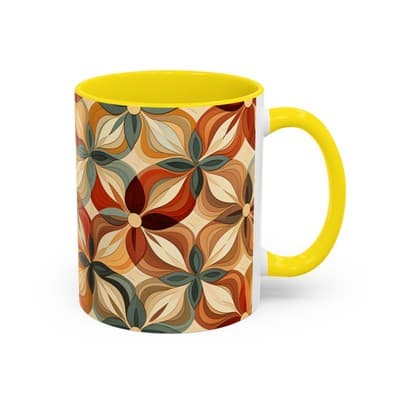 Boho Floral Coffee Mug 11oz 15oz | Cozy Fall Decor | Gift for Coffee Lovers - Thumbnail 2