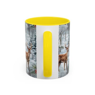 Winter Deer Coffee Mug 11oz 15oz | Rustic Holiday Cup | Cozy Cabin Gift Idea - Thumbnail 4