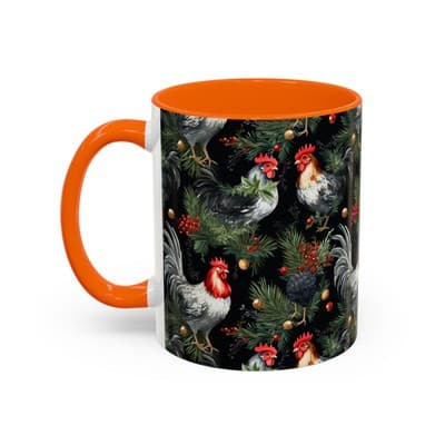 Holiday Rooster Coffee Mug 11oz 15oz | Farmhouse Country Christmas Gift Cup - Thumbnail 3