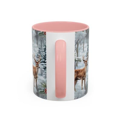 Winter Deer Coffee Mug 11oz 15oz | Rustic Holiday Cup | Cozy Cabin Gift Idea - Thumbnail 4