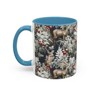 Rustic Deer Coffee Mug 11oz 15oz | Winter Forest Holiday Gift | Woodland Decor - Thumbnail 3