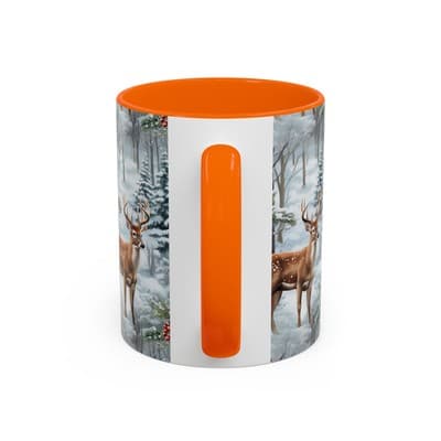 Winter Deer Coffee Mug 11oz 15oz | Rustic Holiday Cup | Cozy Cabin Gift Idea - Thumbnail 4