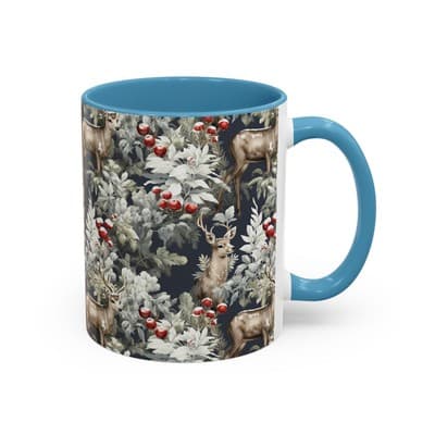 Rustic Deer Coffee Mug 11oz 15oz | Winter Forest Holiday Gift | Woodland Decor - Thumbnail 2