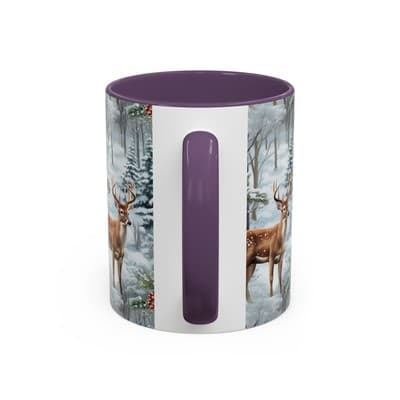 Winter Deer Coffee Mug 11oz 15oz | Rustic Holiday Cup | Cozy Cabin Gift Idea - Thumbnail 4