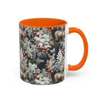 Rustic Deer Coffee Mug 11oz 15oz | Winter Forest Holiday Gift | Woodland Decor - Thumbnail 2