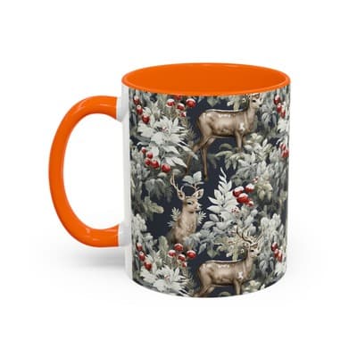 Rustic Deer Coffee Mug 11oz 15oz | Winter Forest Holiday Gift | Woodland Decor - Thumbnail 3