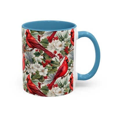 Cardinal Coffee Mug 11oz 15oz | Holiday Bird Gift | Winter Nature Decor Cup - Thumbnail 2