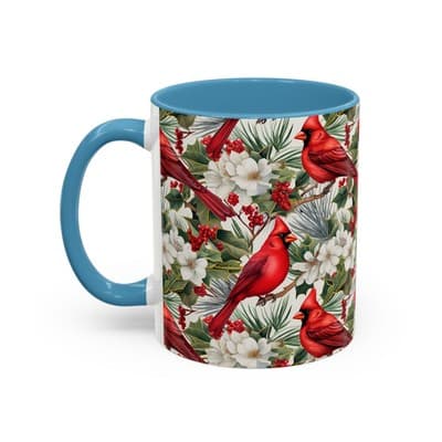 Cardinal Coffee Mug 11oz 15oz | Holiday Bird Gift | Winter Nature Decor Cup - Thumbnail 3