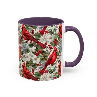 Cardinal Coffee Mug 11oz 15oz | Holiday Bird Gift | Winter Nature Decor Cup - Thumbnail 2