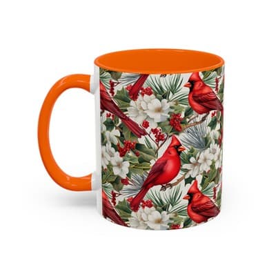 Cardinal Coffee Mug 11oz 15oz | Holiday Bird Gift | Winter Nature Decor Cup - Thumbnail 3