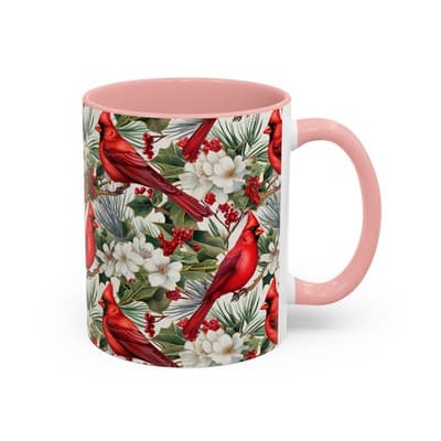 Cardinal Coffee Mug 11oz 15oz | Holiday Bird Gift | Winter Nature Decor Cup - Thumbnail 2