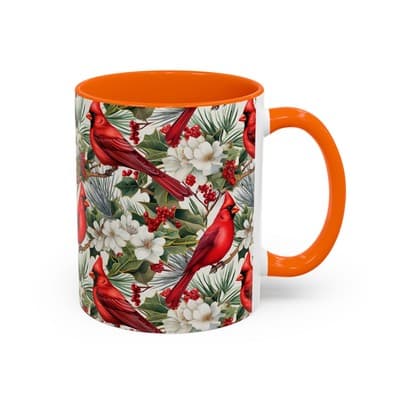 Cardinal Coffee Mug 11oz 15oz | Holiday Bird Gift | Winter Nature Decor Cup - Thumbnail 2